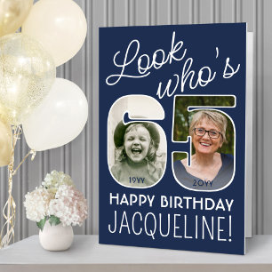 DIY Colors • Look Who's 65 Giant 2 Photo Birthday Card