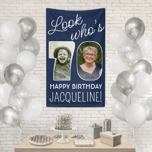 DIY Colors • Look Who's 70 Birthday Party 2 Photo Banner