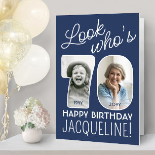 DIY Colors • Look Who's 70 Giant 2 Photo Birthday Card