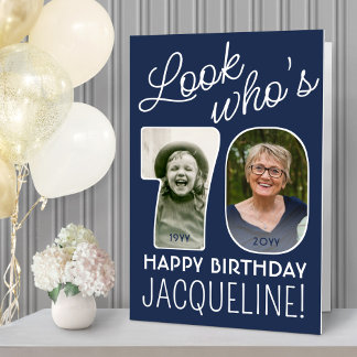 DIY Colors • Look Who's 70 Giant 2 Photo Birthday Card