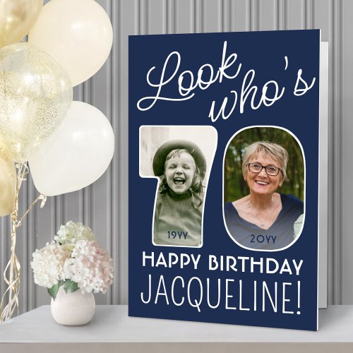 DIY Colors  Look Whos 70 Giant 2 Photo Birthday Card