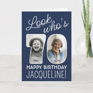 DIY Colors • Look Who's 70 Happy Birthday 2 Photo Card
