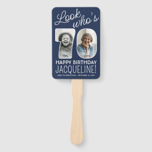 DIY Colors • Look Who's 70 Happy Birthday 4 Photo Hand Fan
