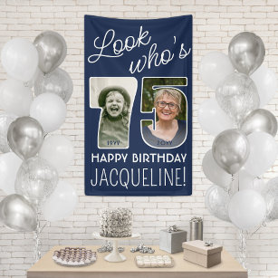 DIY Colors • Look Who's 75 Birthday Party 2 Photo Banner