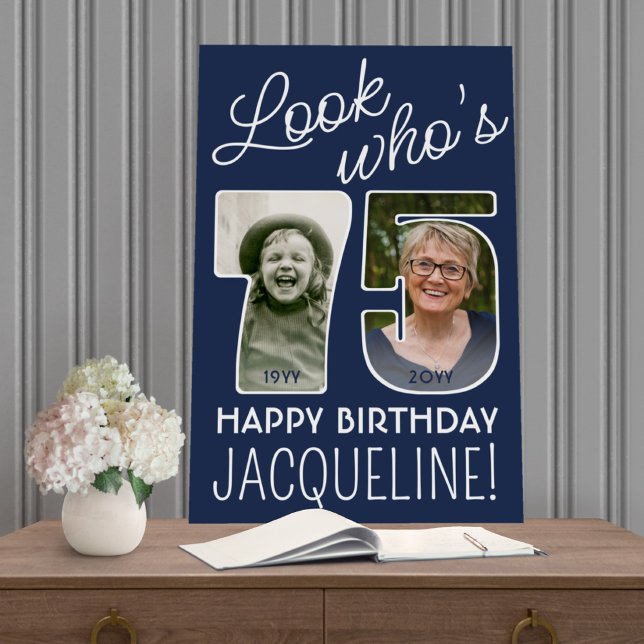 DIY Colors • Look Who's 75 Birthday Party 2 Photo Foam Board (Creator Uploaded)