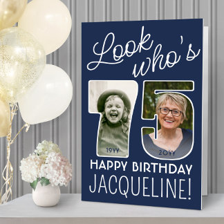 DIY Colors • Look Who's 75 Giant 2 Photo Birthday Card