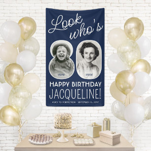 DIY Colors • Look Who's 80 Birthday Party 2 Photo Banner