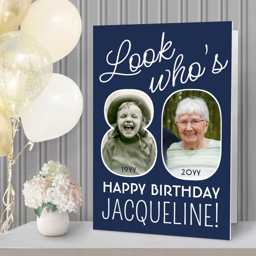 DIY Colors  Look Whos 80 Giant 2 Photo Birthday Card