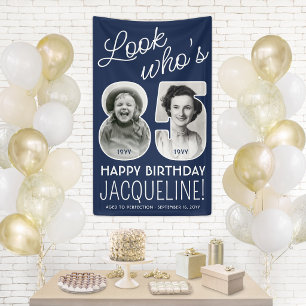 DIY Colors • Look Who's 85 Birthday Party 2 Photo Banner