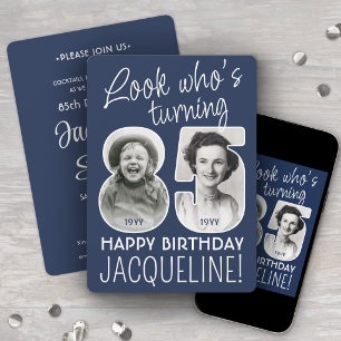 DIY Colors • Look Who's 85 Birthday Party 2 Photo Invitation