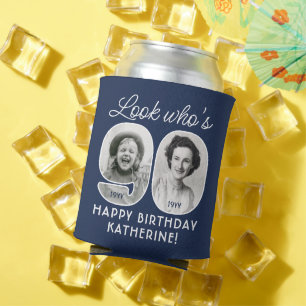 DIY Colors • Look Who's 90 Birthday Party 2 Photo Can Cooler
