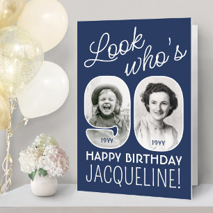 DIY Colors • Look Who's 90 Giant 2 Photo Birthday Card