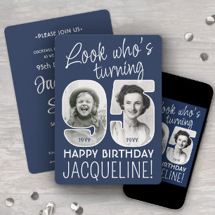 DIY Colors • Look Who's 95 Birthday Party 2 Photo Invitation