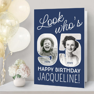 DIY Colors • Look Who's 95 Giant 2 Photo Birthday Card