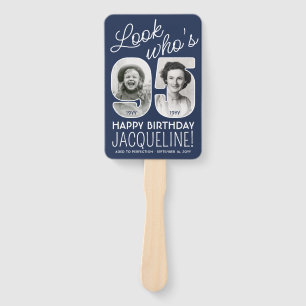 DIY Colors • Look Who's 95 Happy Birthday 4 Photo Hand Fan