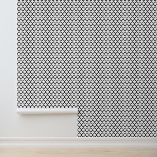 DIY Colors Moroccan Quatrefoil 5 SM Black White Wallpaper