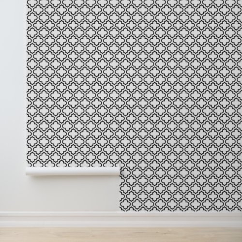 DIY Colors Moroccan Quatrefoil 5DS Black White Wallpaper