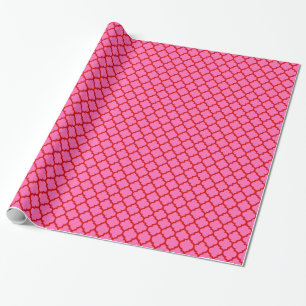 DIY Colors Moroccan QuatrefoiL SV Red Hot Pink Wrapping Paper
