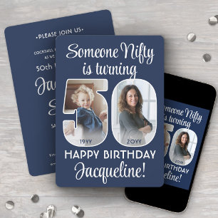 DIY Colors • Nifty Fifty 50th Birthday Party Photo Invitation