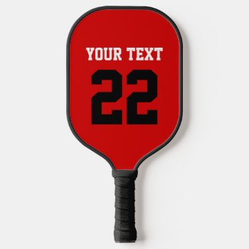 Diy Colors Red Black Wht Sports Team Jersey Pickleball Paddle by FantabulousSports at Zazzle