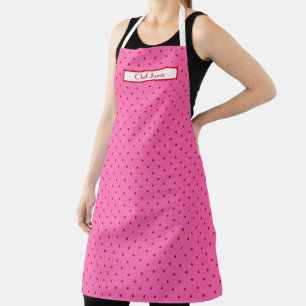 DIY Colors Red Hot Pink POLKA Dots Dotted Pattern Apron