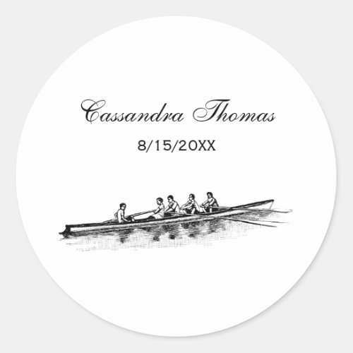 DIY Colors Rowing Rowers Crew Team Sports Classic Round Sticker