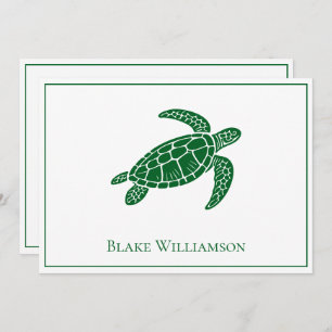 DIY Colors Sea Turtle #6 Framed Blue Note Card