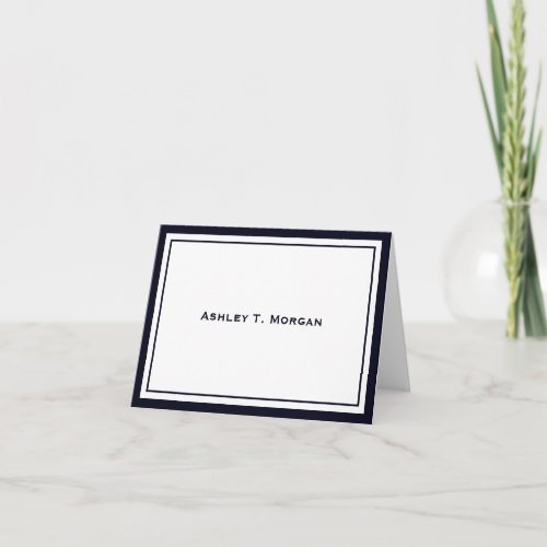 DIY Colors Simplicity Dark Blue Frame Personalized Note Card