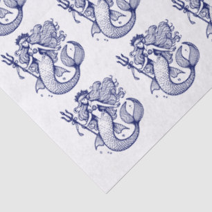 DIY Colors Sultry Mermaid Holding Trident Blue Tissue Paper