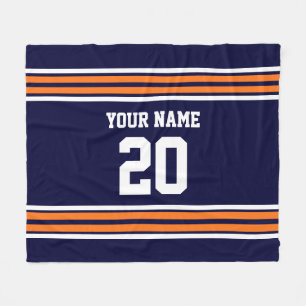 DIY Colors Team Jersey Stripes Black Pumpkin SV Fleece Blanket