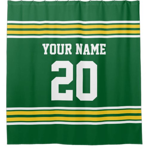 DIY Colors Team Jersey Stripes Green Gold SV Shower Curtain