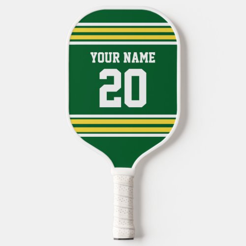 DIY Colors Team Jersey Stripes Yellow Green SV Pic Pickleball Paddle