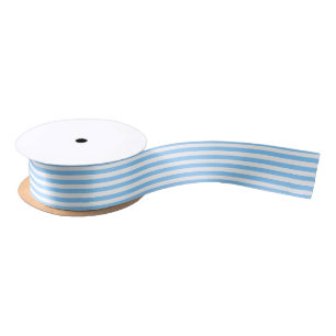 DIY Colors Thin Multi Stripes - Sky Blue White Satin Ribbon