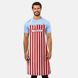 DIY Colors Vertical Stripe Red White Apron