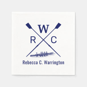 DIY Colors Women Rowing Crew Blades Boat Initial N Napkins