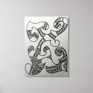 DIY Colour It Yourself Maori Motif Canvas Print