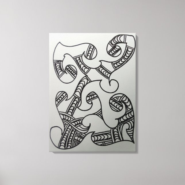 DIY Colour It Yourself Maori Motif  Canvas Print (Front)