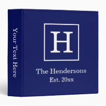 DIY Colrs Framed Initial Name Monogram SV Navy Wht