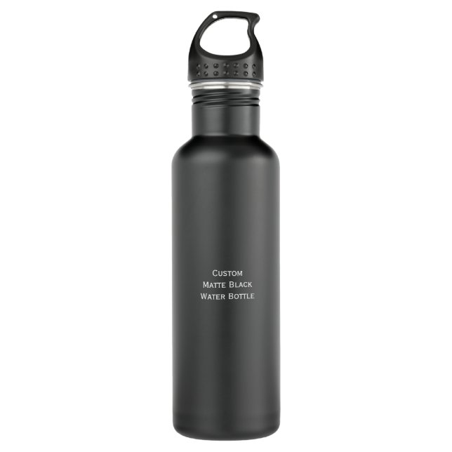 DIY Create Custom Stylish Matte Black Water Bottle (Front)