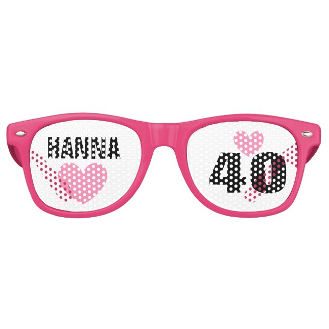 DIY Create Your Own 40th BIRTHDAY or ANY YEAR A62D Retro Sunglasses (Front)