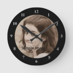 Diy Create Your Own Black | Personalized Photo Round Clock at Zazzle