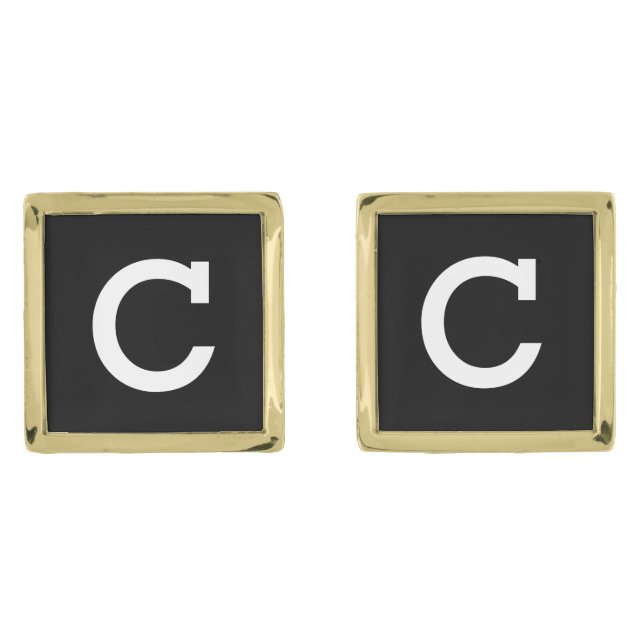 DIY Create Your Own Custom Monogram Cufflinks V03 (Front)