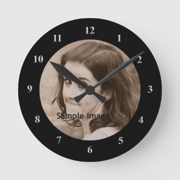 Diy Create Your Own Design | Personalized Photo Round Clock by angela65 at Zazzle