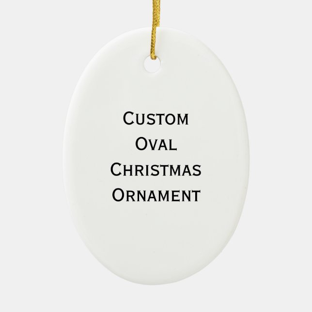 DIY Create Your Own Oval Photo Holiday Christmas Ceramic Ornament (Front)