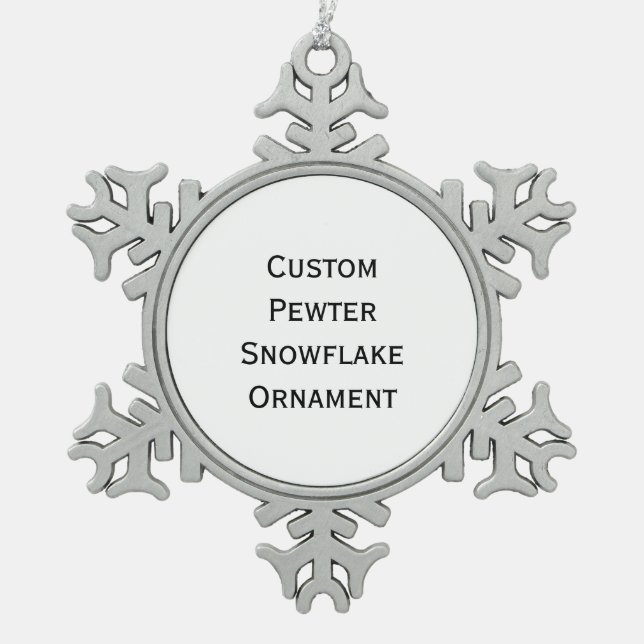 DIY Create Your Own Personalized Photo Holiday Snowflake Pewter Christmas Ornament (Front)