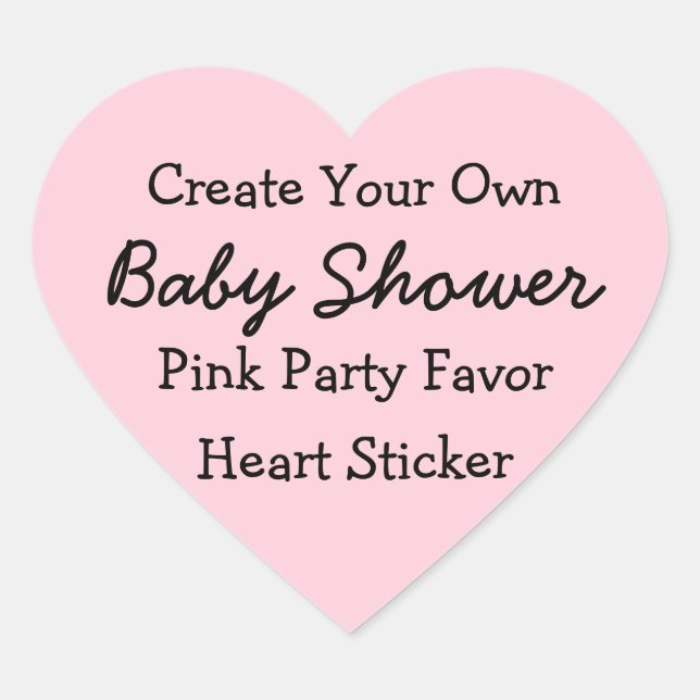 DIY Create Your Own Pink Baby Shower Favor Sticker (Front)