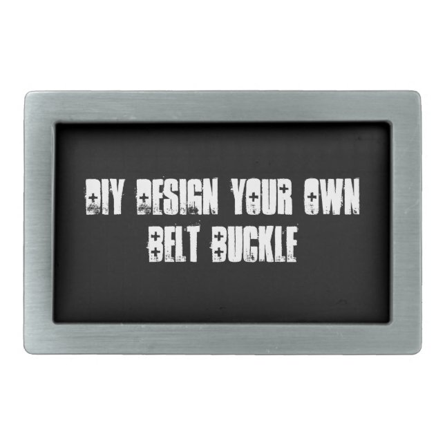 DIY Create Your Own Rectangular Black Belt Buckle (Front)