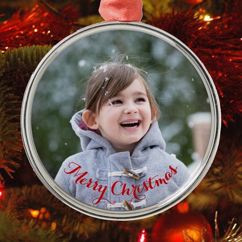 DIY Create Your Own Round Silver Colored Christmas Metal Ornament