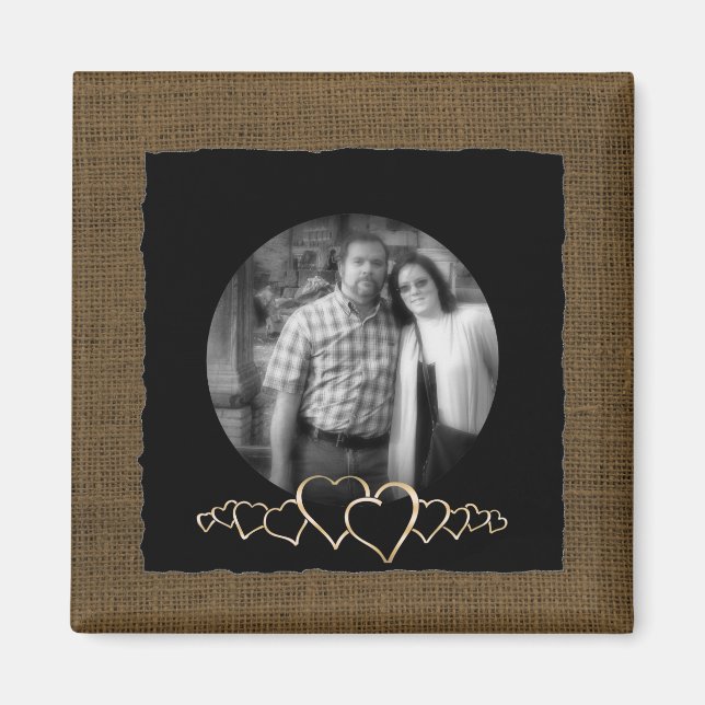 DIY Create Your Own | Rustic Personalized Photo Magnet (Front)
