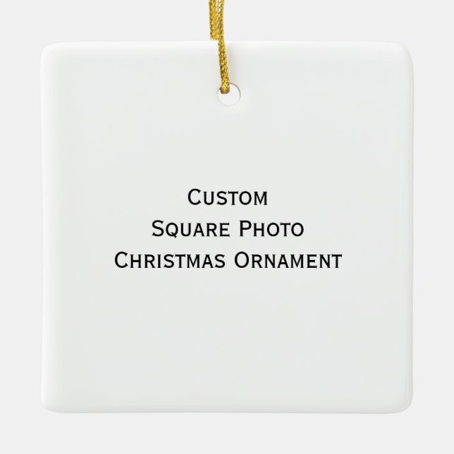 DIY Create Your Own Square Photo Holiday Christmas Ceramic Ornament (Front)
